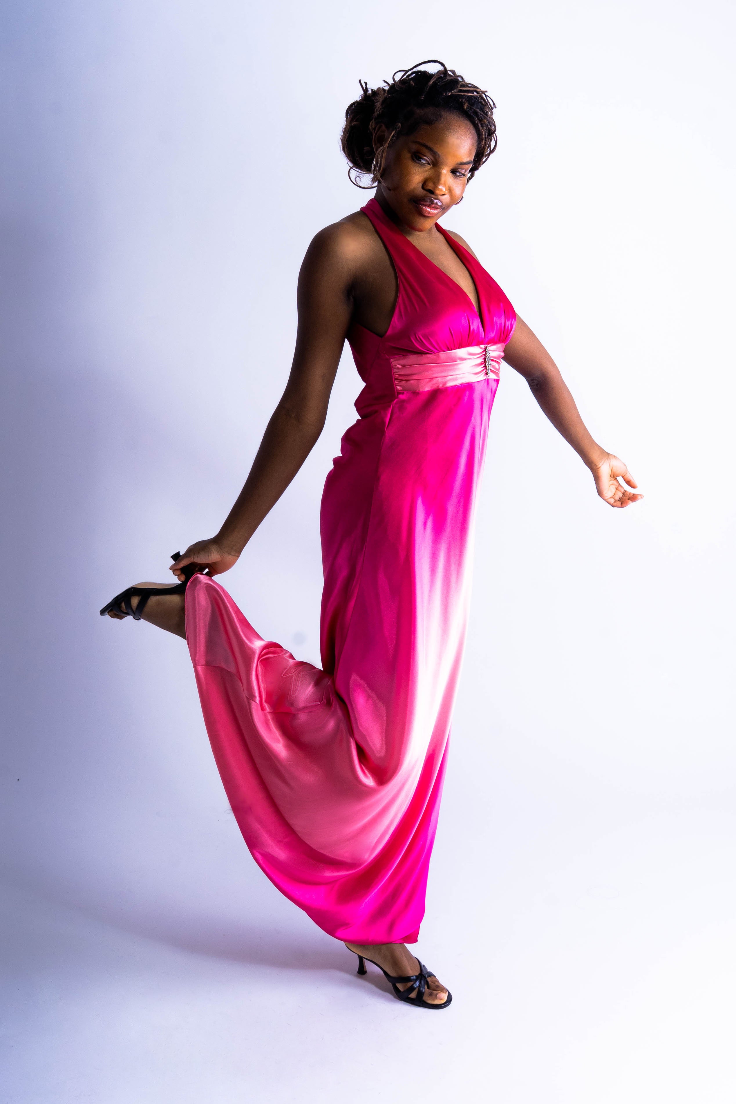Silk Floor Length Pink Gown